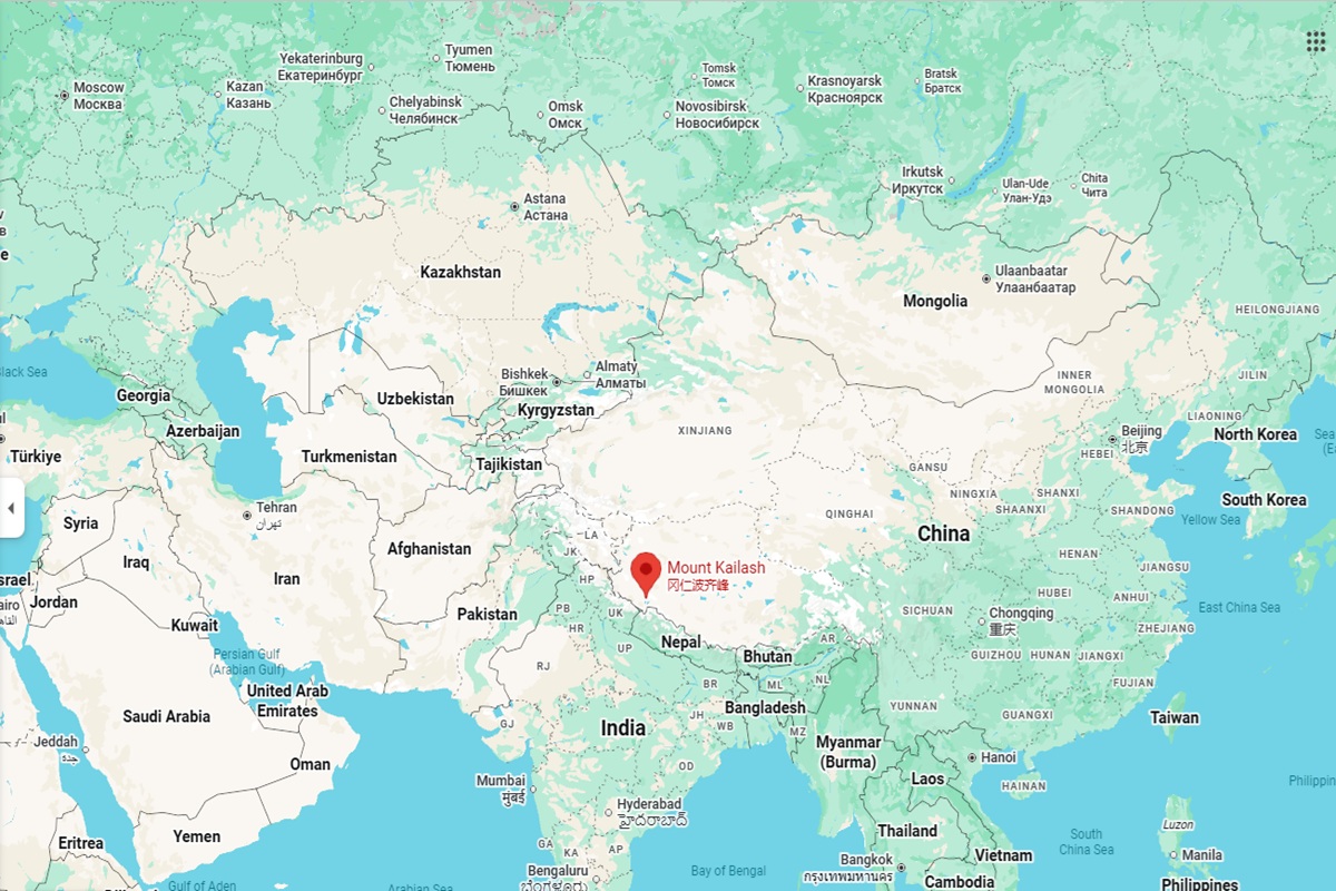 Mount Kailash Location in China not India
